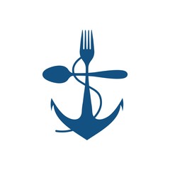 Achor Ship Vector illustration spoon and fork