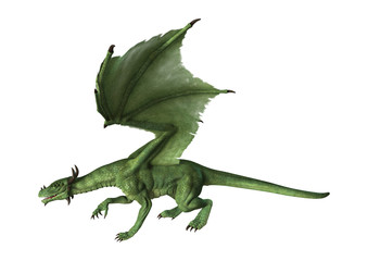 Naklejka premium 3D renderowania Fantasy Dragon na białym tle