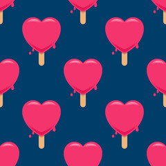 Icono plano patrón con polo corazón sobre fondo azul