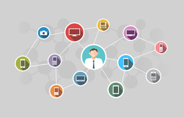 Fototapeta premium Business technology network concept illustration. 