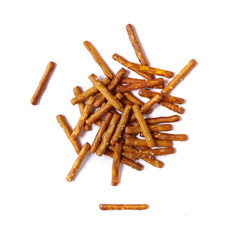 Pretzel sticks party snack isolated on a white background