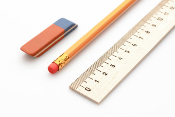 wooden ruler pencil