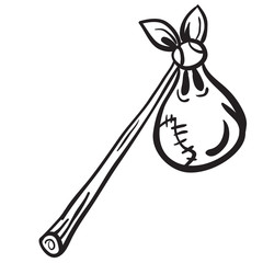 black and white hobo sack