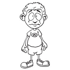 black and white little boy crying