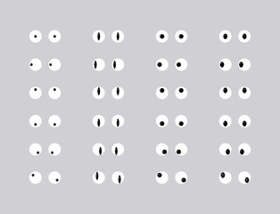 Set of eye emoticon vector isolated on gray background. Emoji vector. Eye icon set. Emoticon icon web.