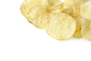 Potato chips on white background - isolated