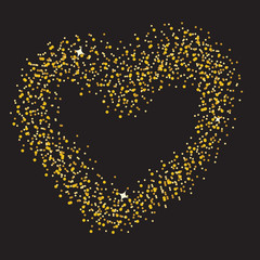 Abstract background with heart from the shining stars