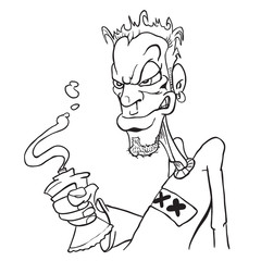 man squeezing a tube of paint