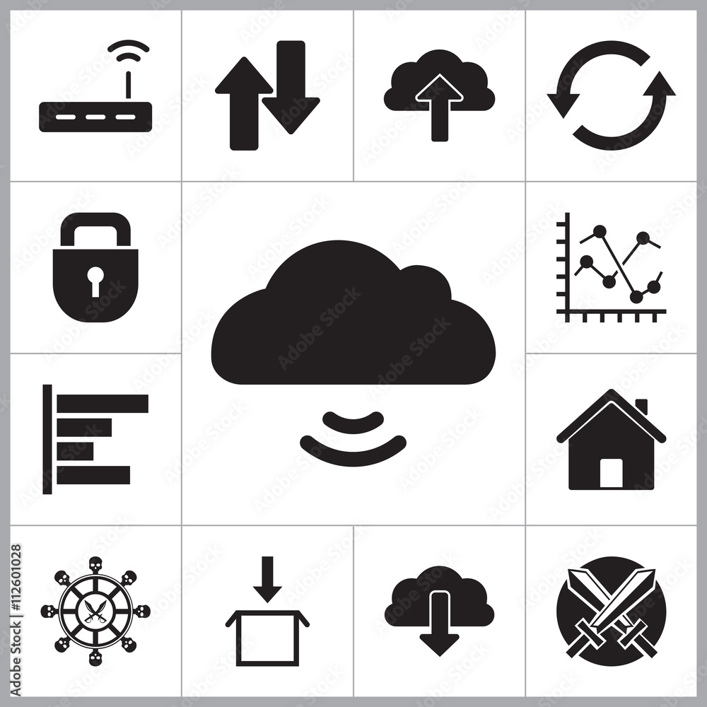 Poster web simple icons set