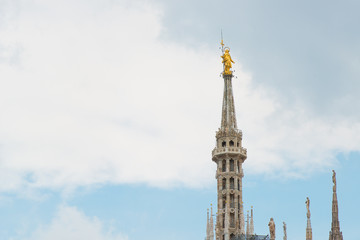 Virgin Mary on top of the Duomo in Milan