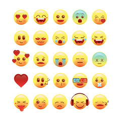 Vector emotional face icons