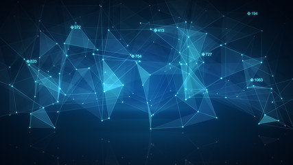 Blue network shape. Abstract background