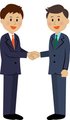 握手するスーツ姿の男性