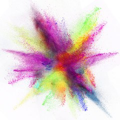 Freeze motion of colored dust explosion.