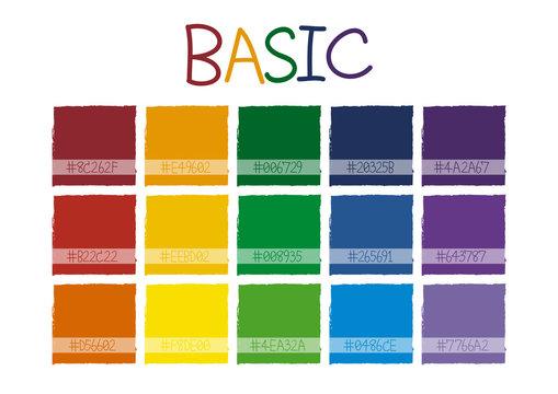 Basic Color Tone with Code Vector Illustration