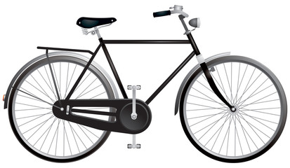 Bicycle, Roadster or simply city-bike, a city bicycle, European city bike (ECB), utility bicycle designed for practical transportation, popular in Great Britten, Denmark, Netherlands