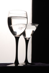 Wine glasses are ready for party
