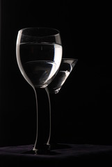 Wine glasses are ready for party