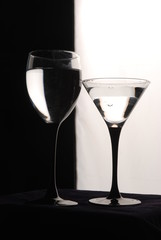 Wine glasses are ready for party