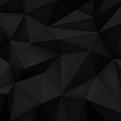Obraz premium Low polygon shapes background, triangles mosaic, vector design, creative background, templates design, black background