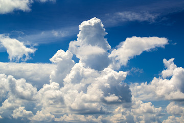 White clouds and blue summer sky