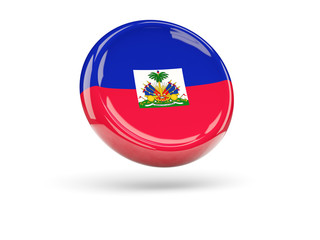 Flag of haiti. Round icon