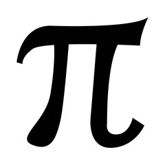 Vector black pi symbol icon