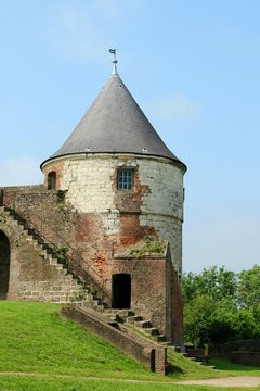 the white tower of the citadel  of Montreuil on sea, PAS DE CALAIS, NORTH OF FRANCE 
