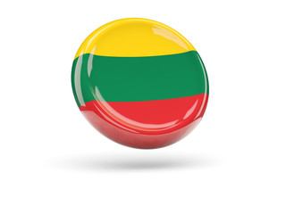 Naklejka premium Flag of lithuania. Round icon