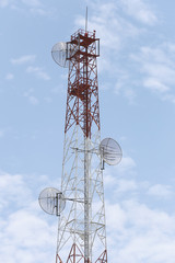 Antenna for Telephone communications in bright sky day time.