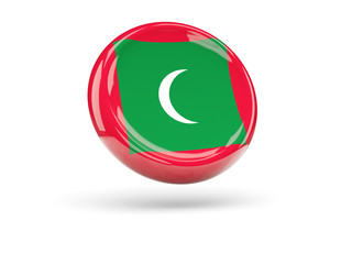Flag of maldives. Round icon
