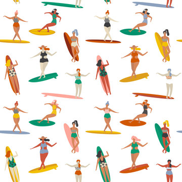 Surfing illustration in vector.