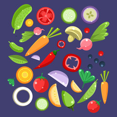 Vegetable Salad Ingredients Collection