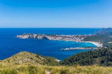Cala Agulla and beautiful coast at Cala Ratjada of Mallorca, Spain