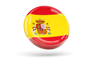 Obraz premium Flag of spain. Round icon