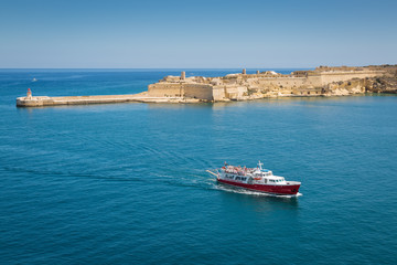 Fototapeta na wymiar Valletta, Malta - May 05, 2016: View of Fort Ricasoli