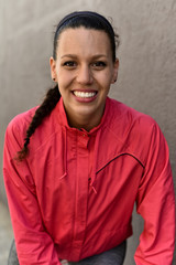 Portrait of young woman with leisure wear