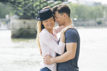 Young couple dating in Paris