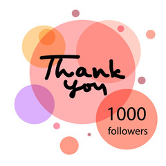 Thank you hand draw. Thank you 10000 followers. Web design for site, network, social networks. Vector illustration