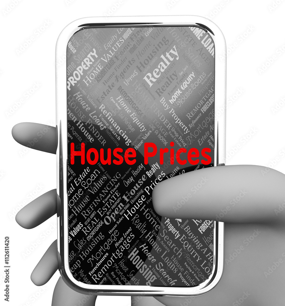 Poster house prices indicates web site and charge 3d rendering