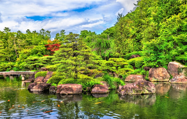 Fototapeta na wymiar Traditional Japanese garden Koko-en in Himeji