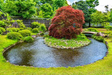 Fototapeta premium Traditional Japanese garden Koko-en in Himeji