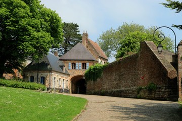 Fototapeta na wymiar the entrance of the citadel of Montreuil on sea, PAS DE CALAIS, NORTH OF FRANCE 