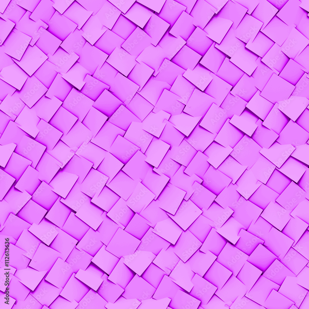 Wall mural seamless background made of diagonal arranged cubes in shades of purple