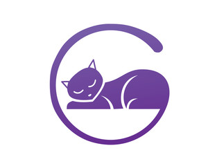 Modern Pet Logo - G Letter Cattery Symbol