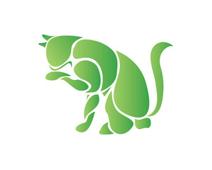 Modern Pet Logo - Abstract Cattery Symbol