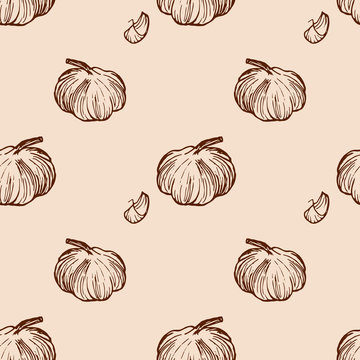 Pattern with garlic
