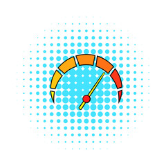 Tachometer icon in comics style