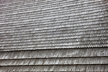 Old wooden shingle roof