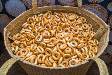 a lot of drying in a big wicker basket